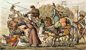 A szövetségesek egy része belépve Párizsba, 1814. Az orosz kontingens, kozákok és rablás alkotó: English School